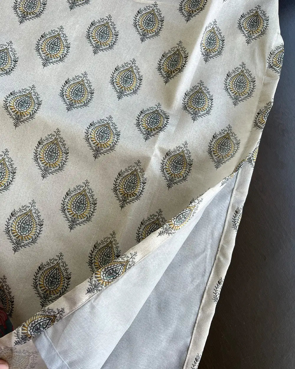 T135 Light grey Silk Kurta