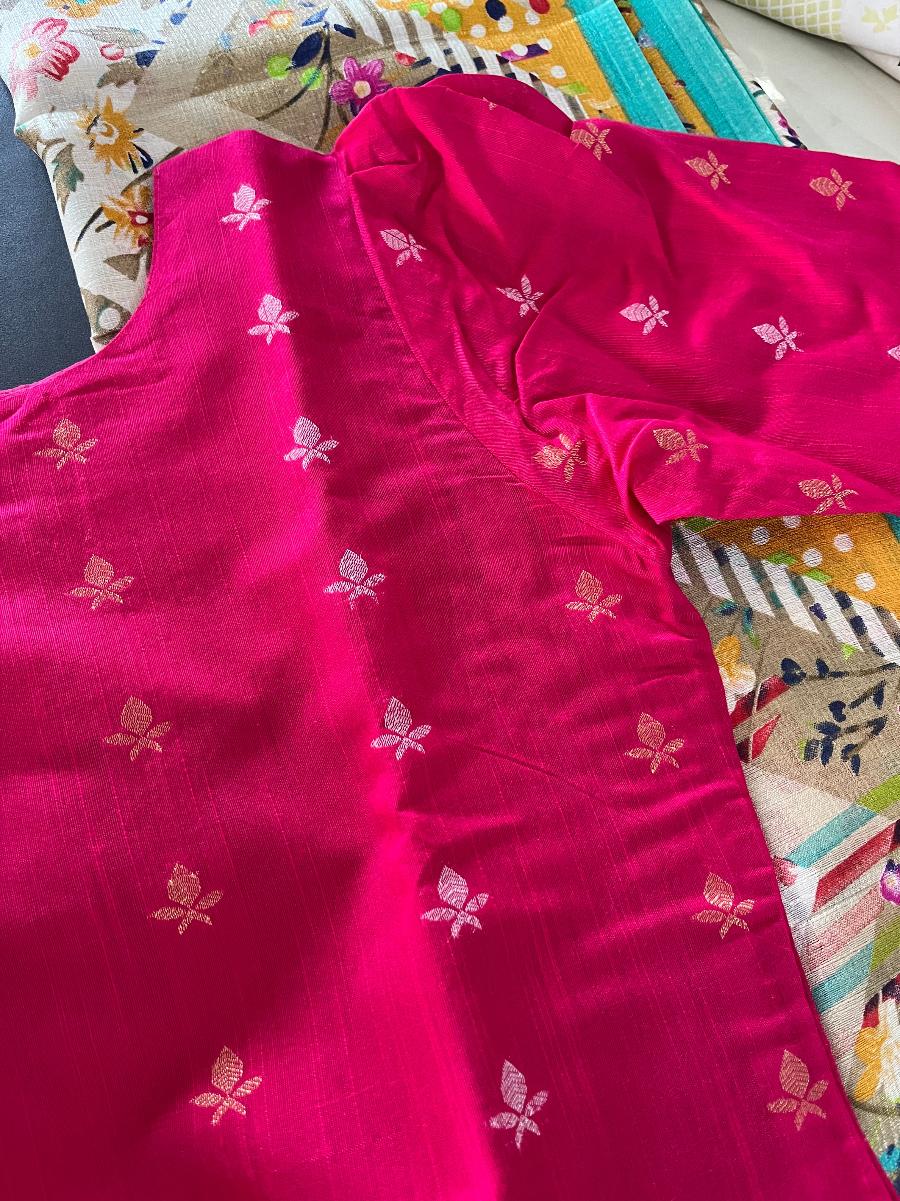 AS094 Slub Silk Kurta Set (Top dupatta pant )