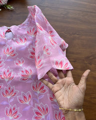 T103 Rose mist Silk Kurta