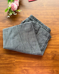 T197 Grey Handloom Cotton Kurta Set