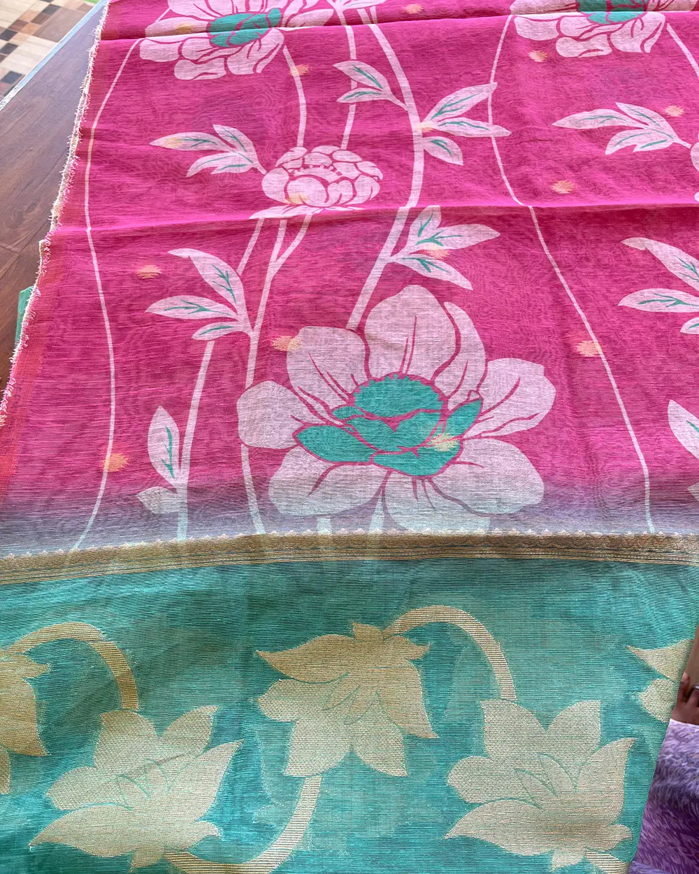 T126 Sea Green Chanderi Silk Kurta Set (Top-Dupatta)(Pre order 25 days)