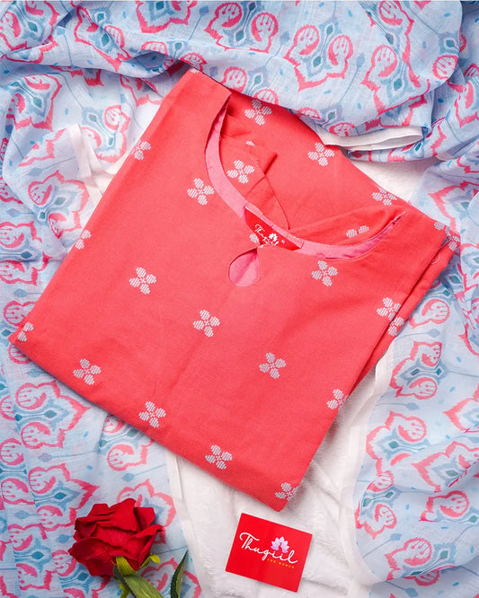 T171 Coral Breeze Kurta Set (Top-Dupatta)