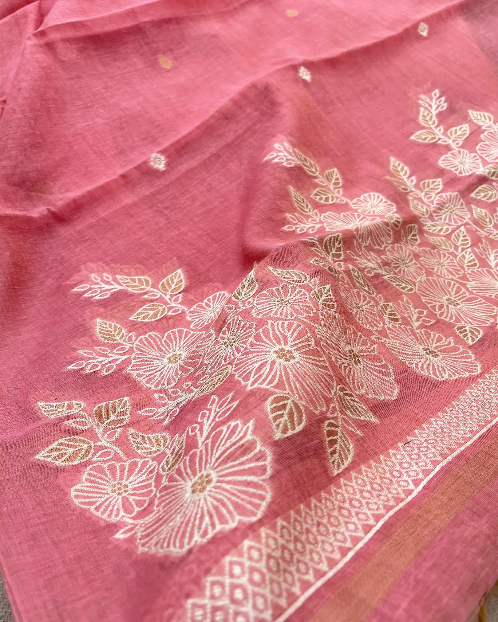 T128 LUXE - Peach Pink Kurta Set (Top-Dupatta)