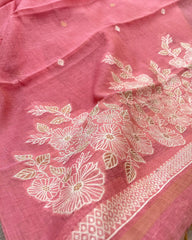 T128 LUXE - Peach Pink Kurta Set (Top-Dupatta)