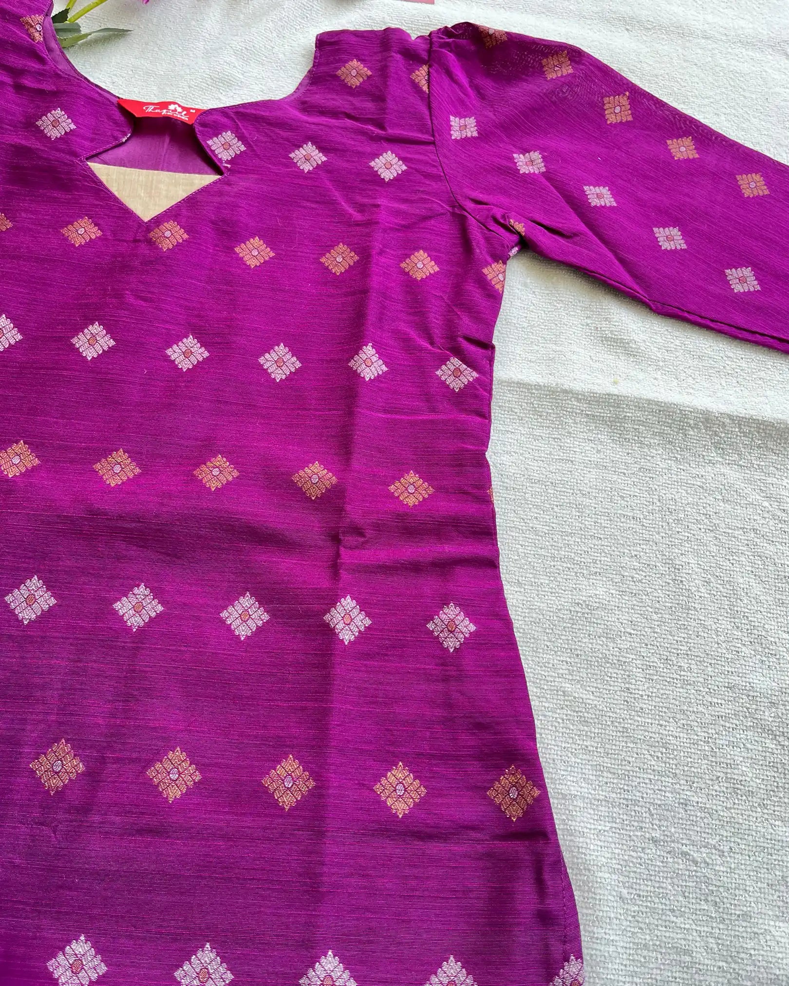 T071 Premium Purple Raw Silk Kurta Set