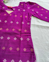 T071 Premium Purple Raw Silk Kurta Set