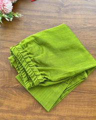 T160 Green Black Slub Silk Kurta Set (Pre order 30-35 days)