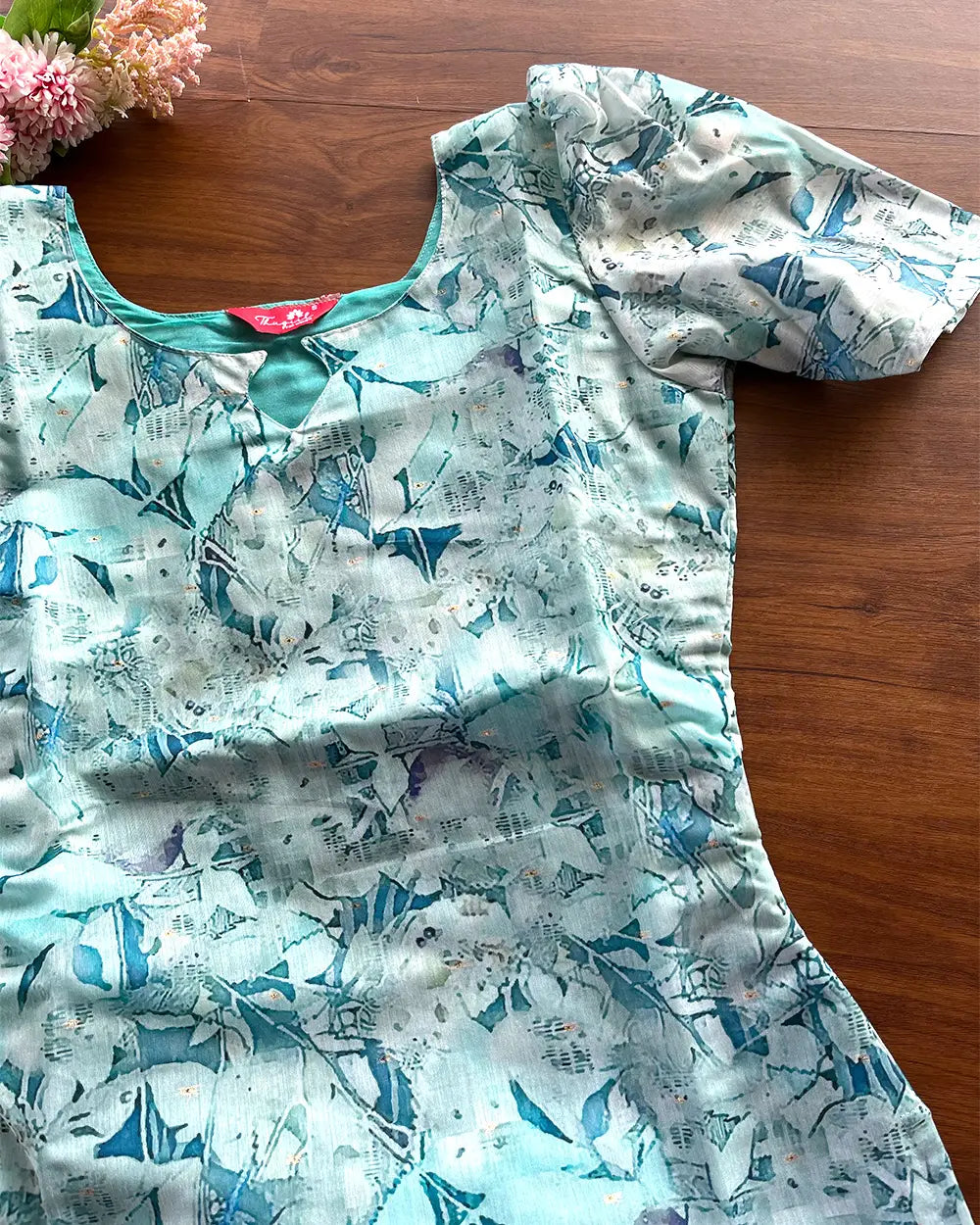 T189 Sea Green Chanderi Kurta