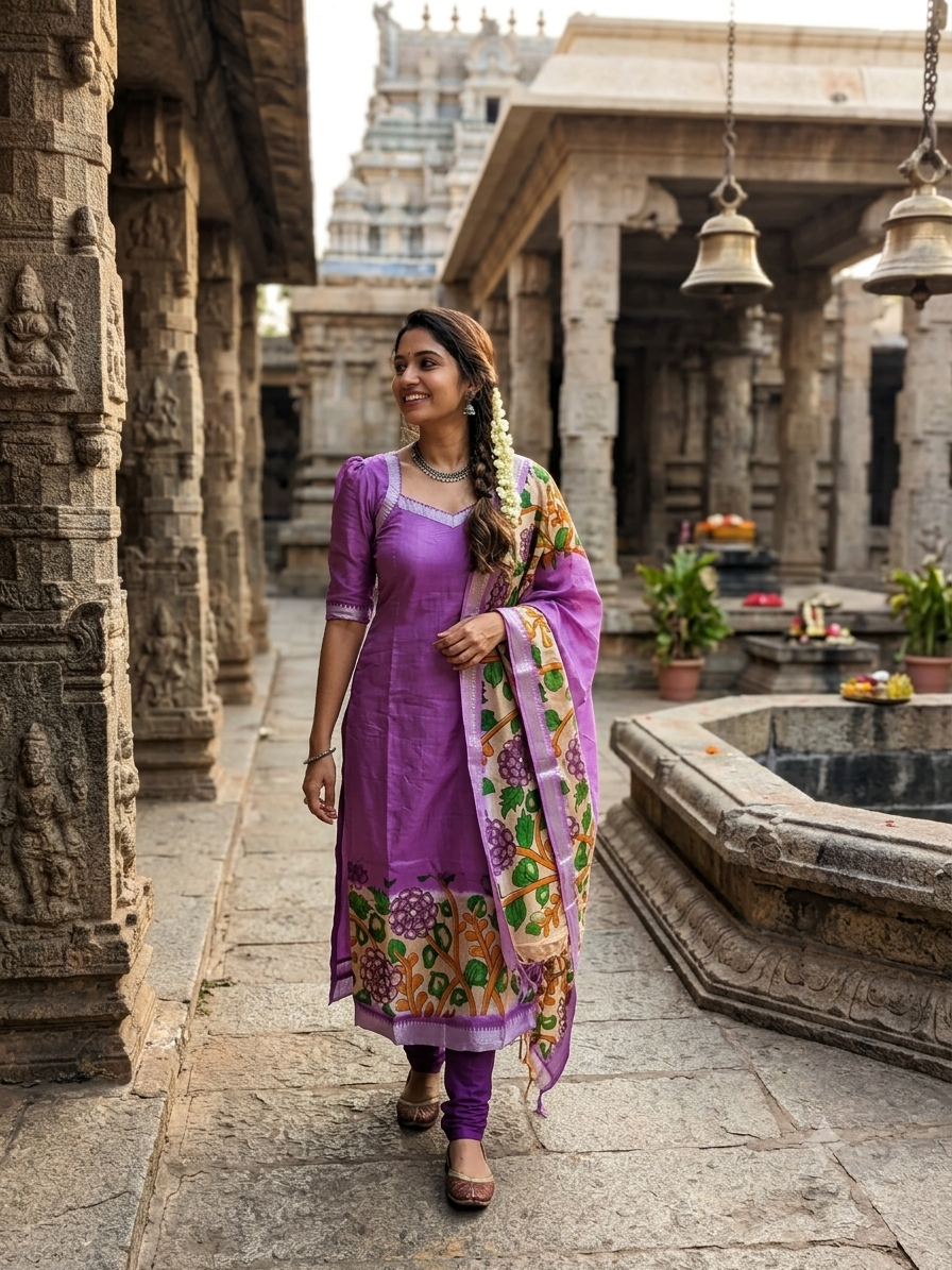 T403 Nithi - Kurta Set (Top-Dupatta)