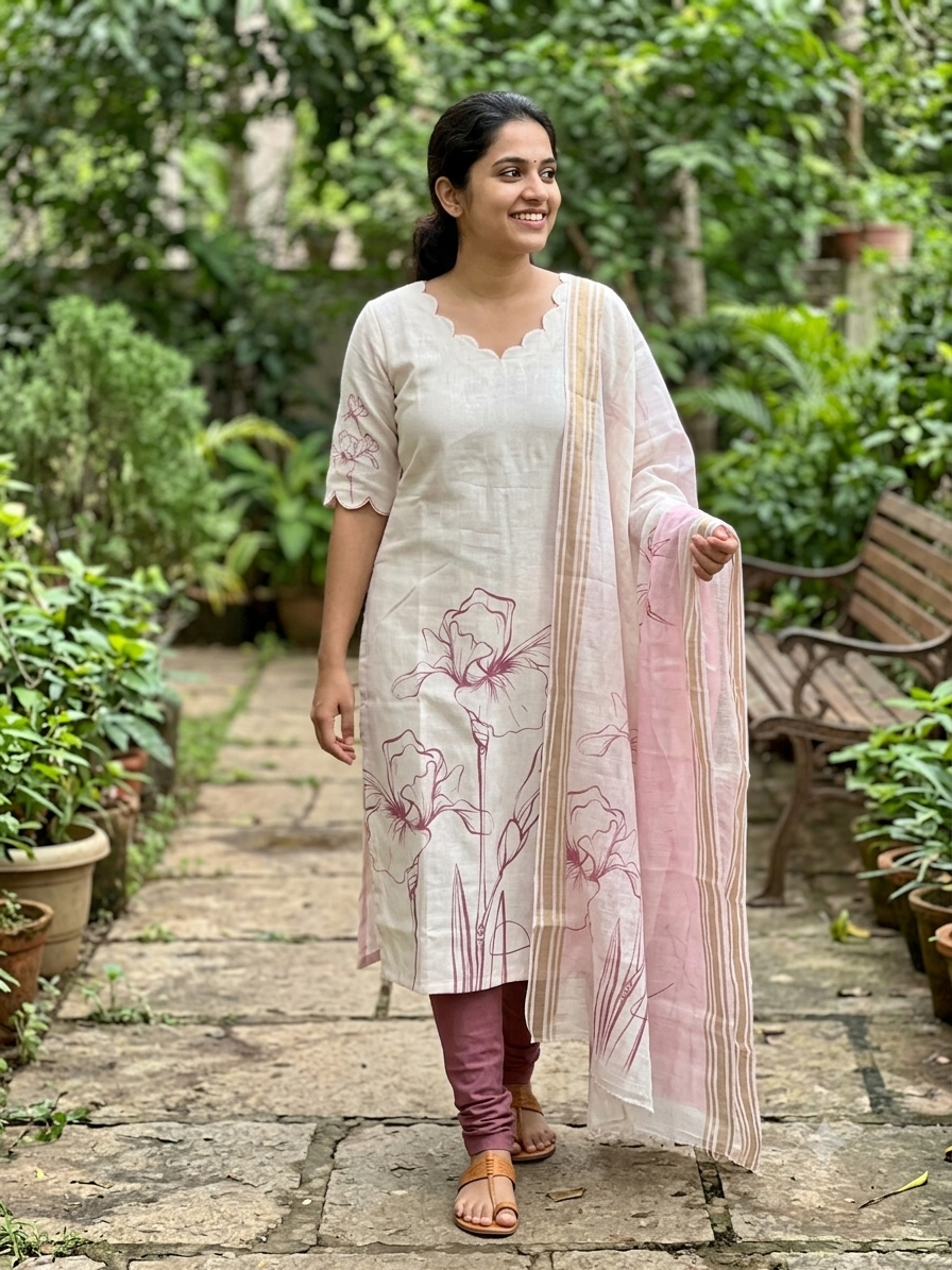 T425 Chinmayi - Kurta Set (Top-Dupatta)