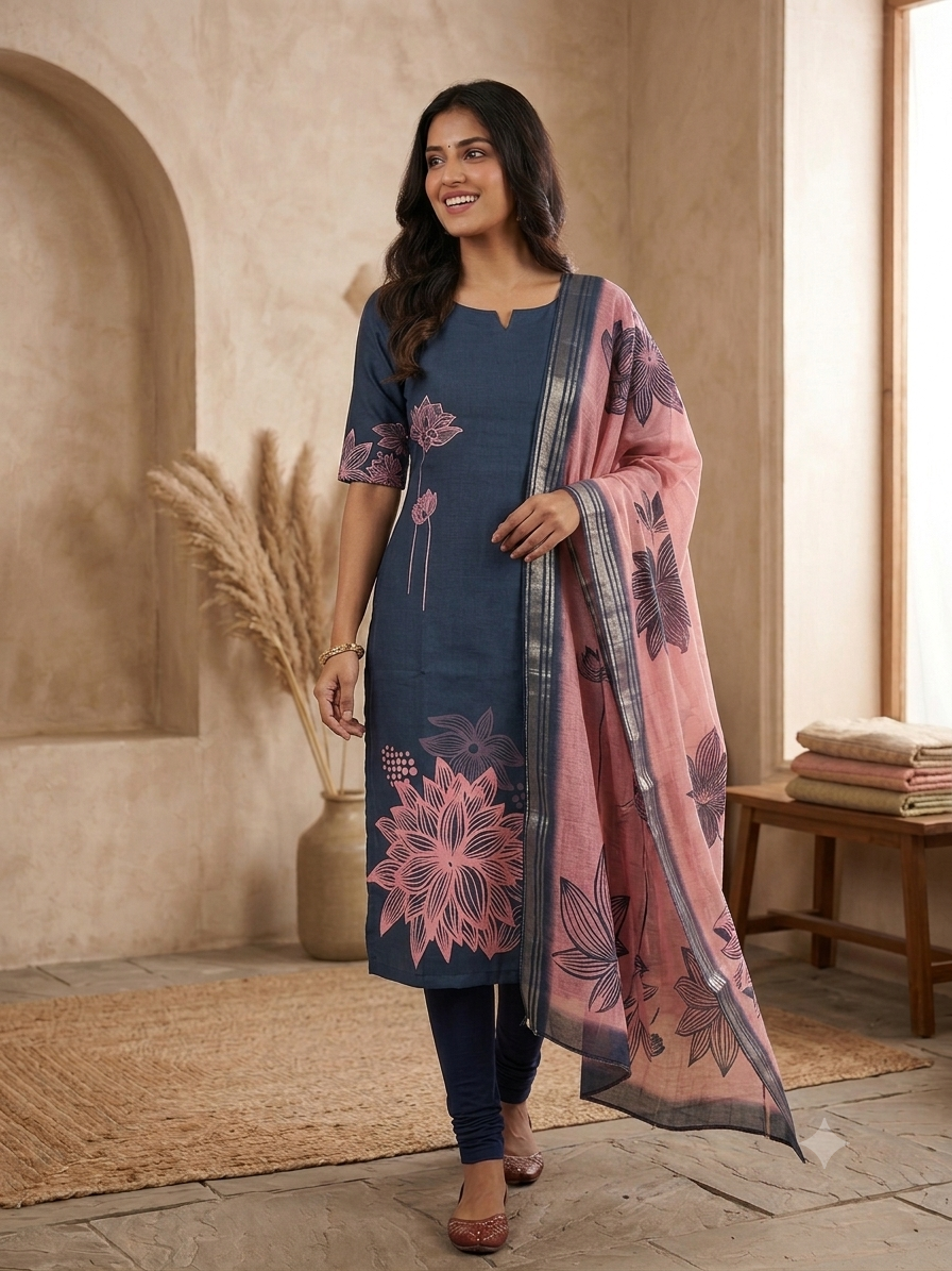 T410 Prachi - Kurta Set (Top-Dupatta)