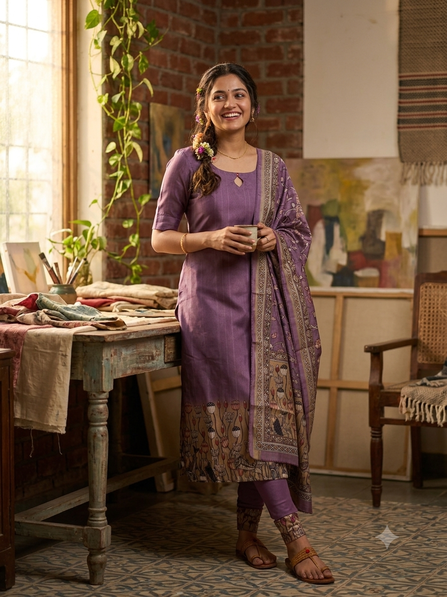 T431 Dhara - Kurta Set (Top-Dupatta)