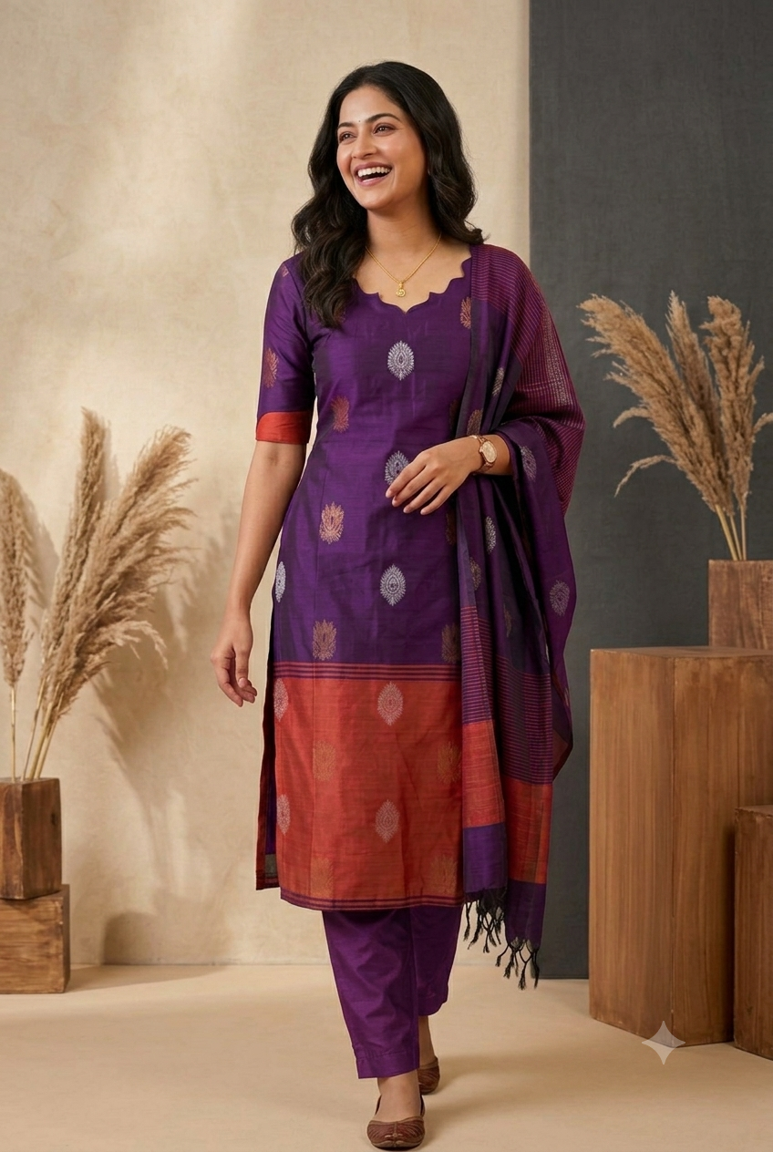 T494 Nandhini (Violet) - Kurta Set