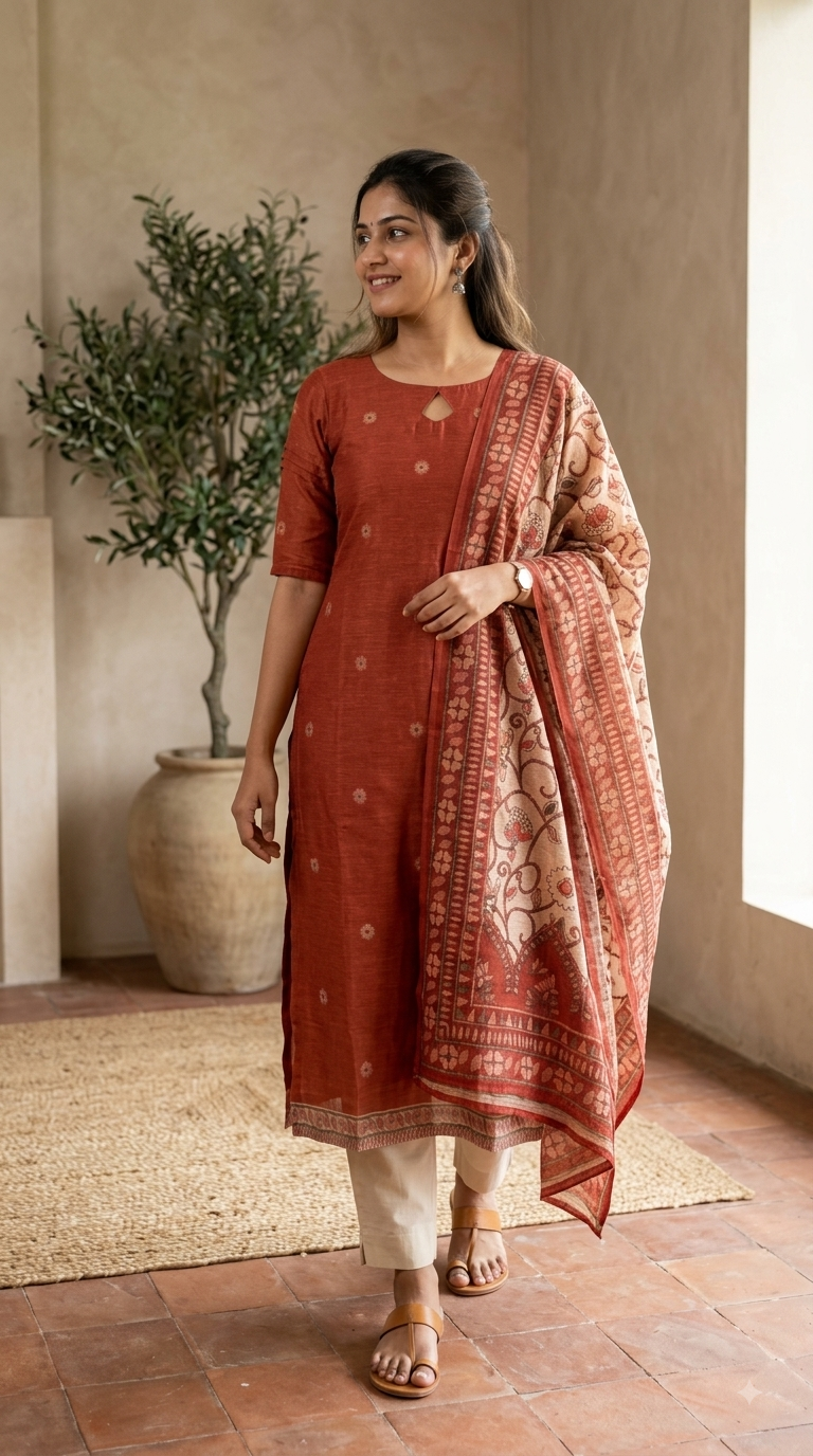T468 Leela - Kurta Set (Top-Dupatta)