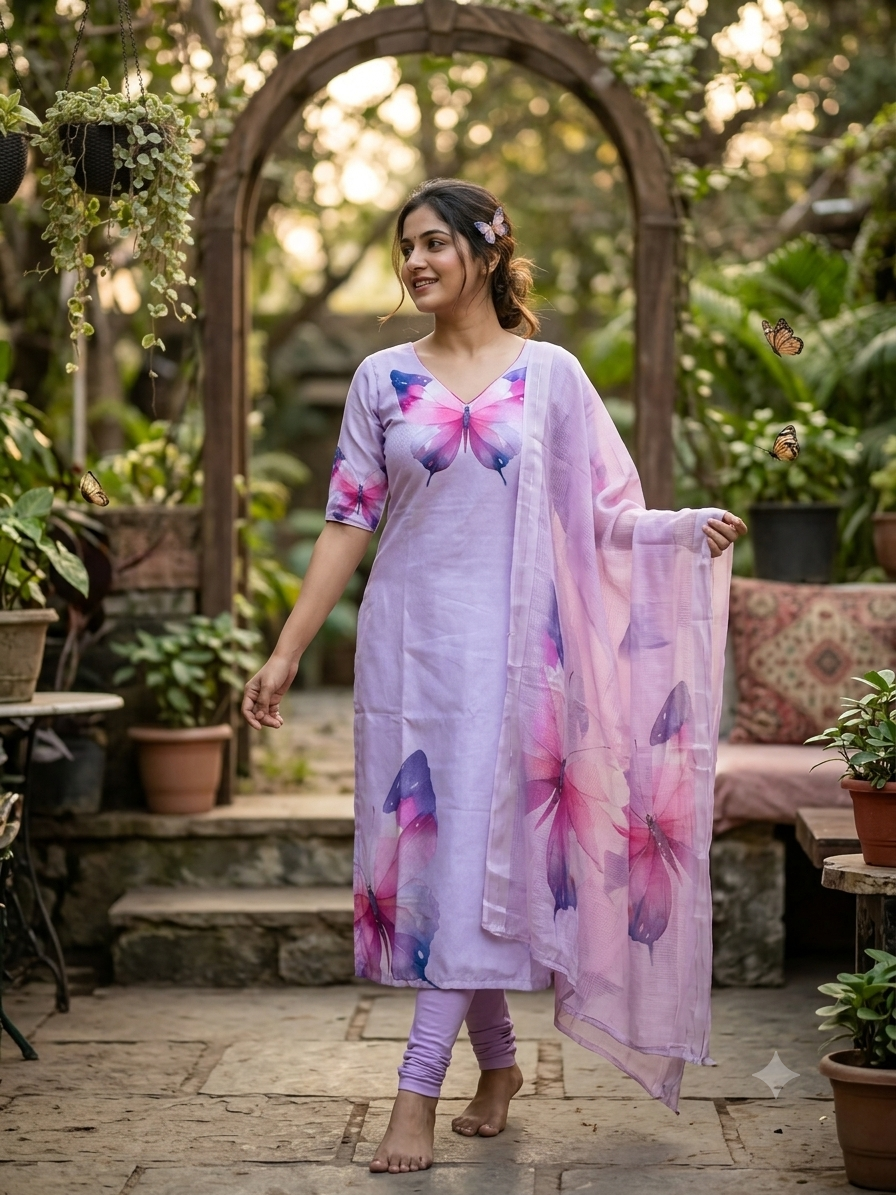 T398 Jhanvi - Kurta Set (Top-Dupatta)