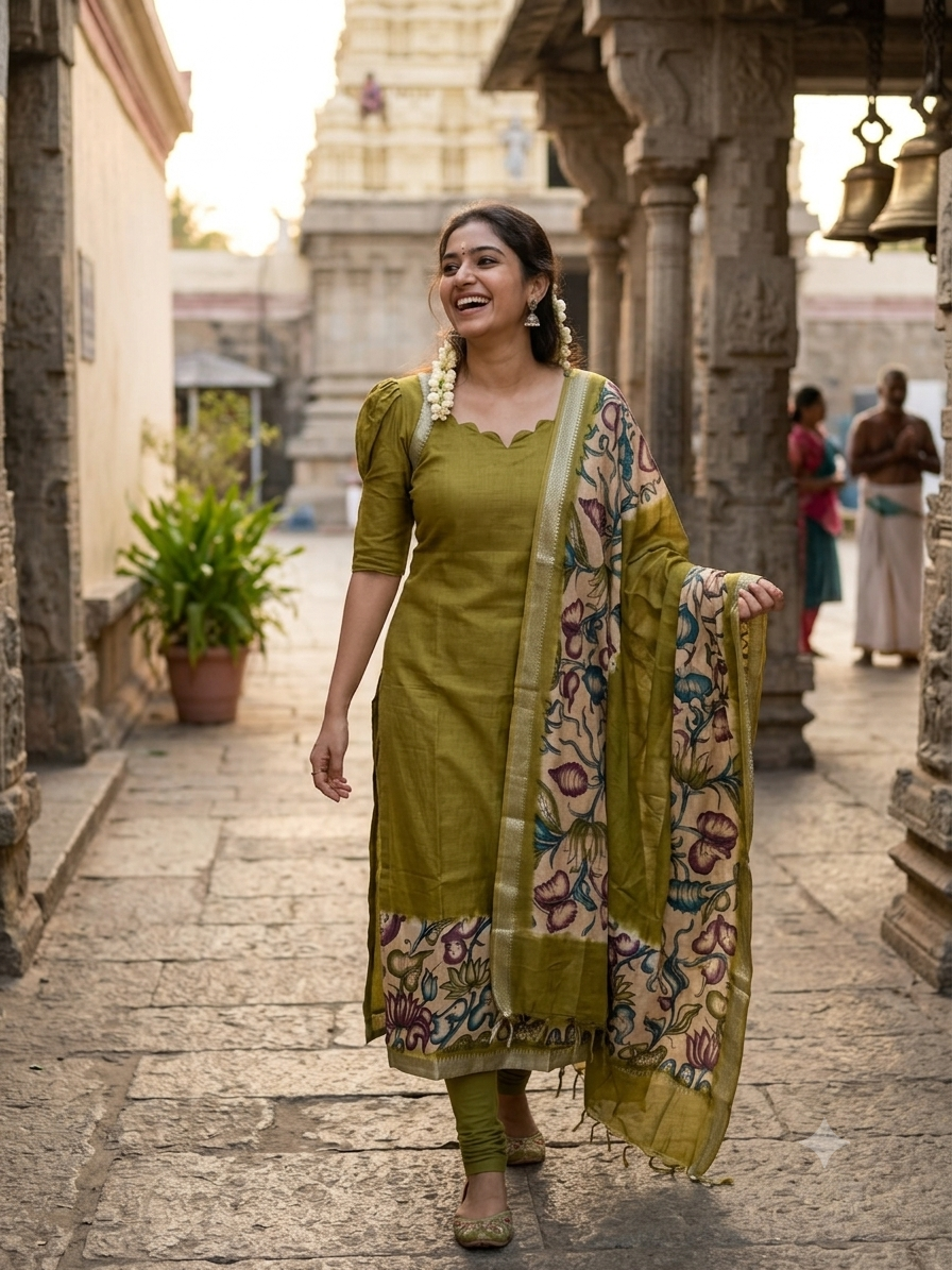 T402 Khushi - Kurta Set (Top-Dupatta)