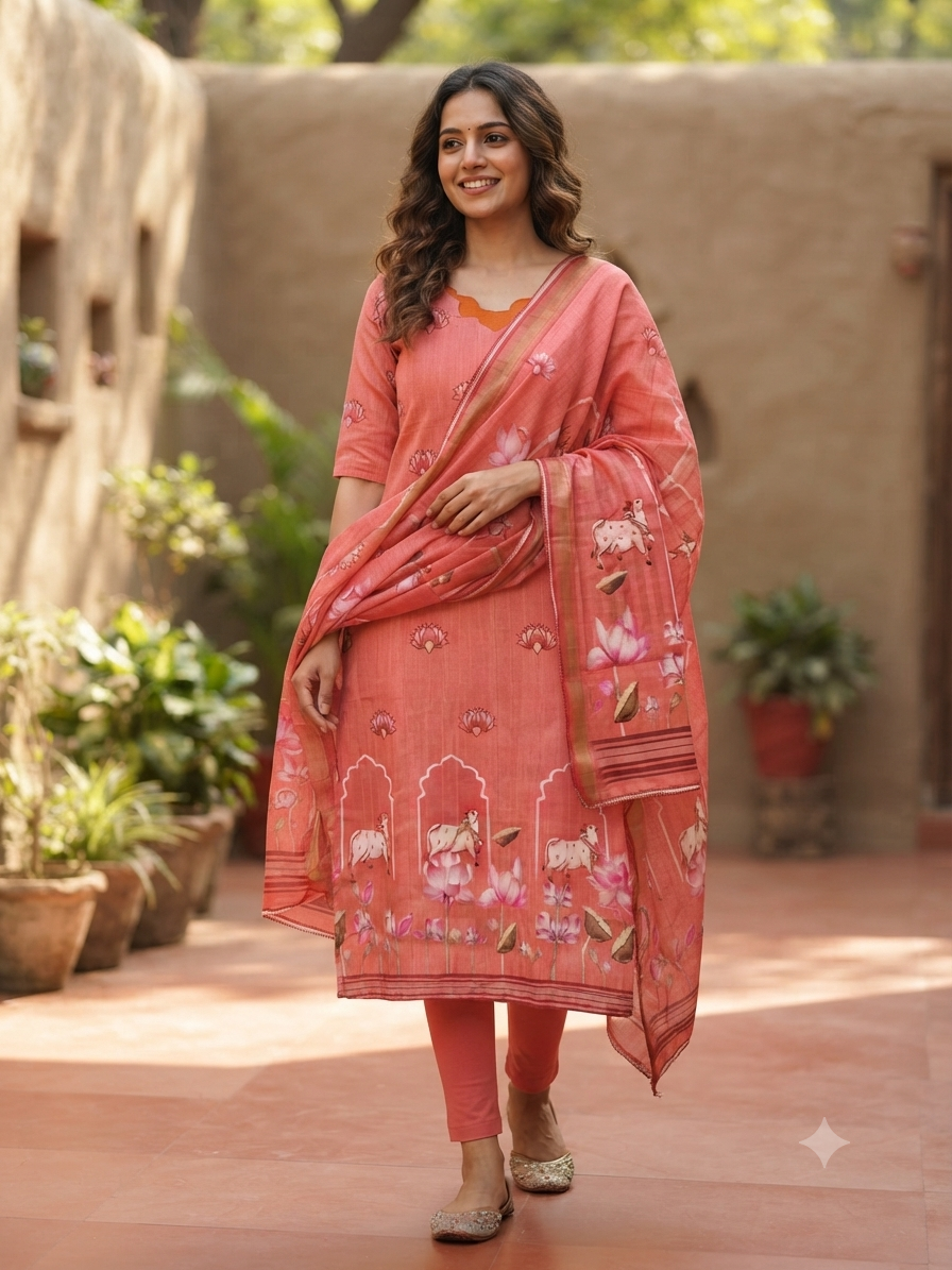 T443 - Kurta Set (Top - Dupatta)