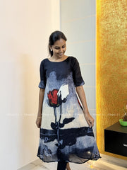 T306 Scarlet Petal Aline Kurta