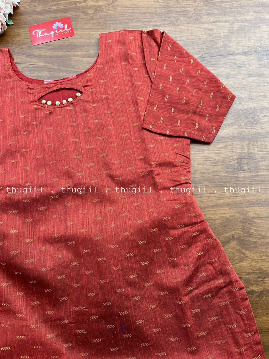 T251  Sindoori Silk Kurta Set