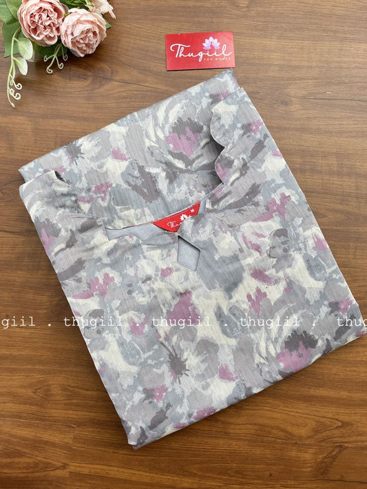 T258 Luna Grey Chanderi Kurta