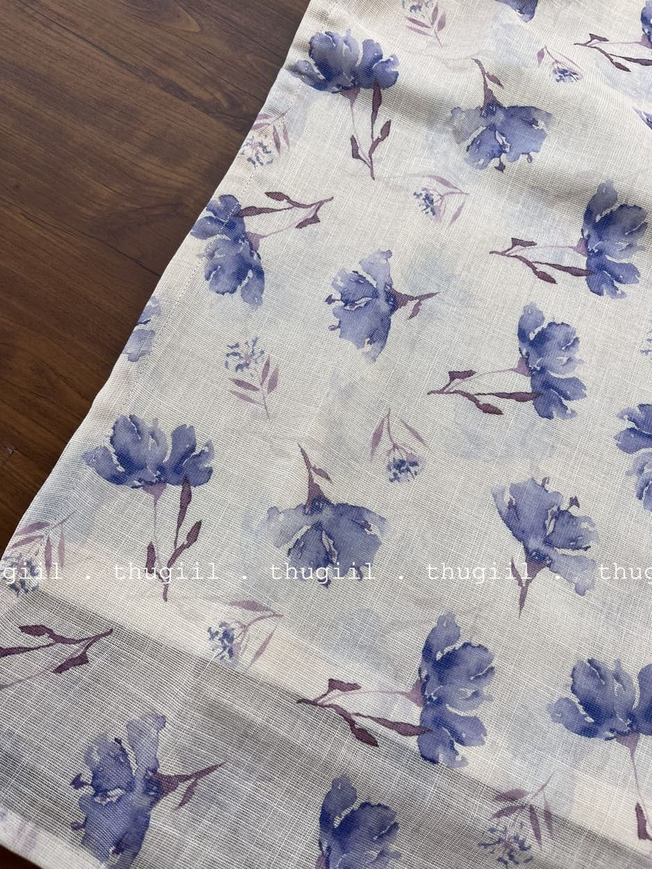T254 Lavender Floral Silk Kurta