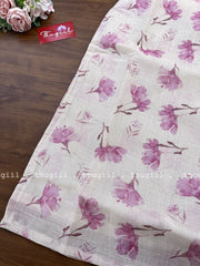 T253 Pink Floral Silk Kurta
