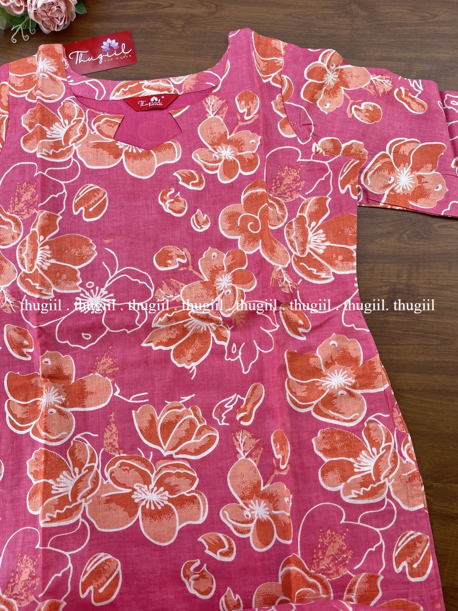 T250 Ready To Dispatch - Pink Soft Cotton Kurta Set