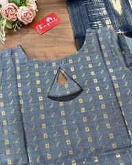 T268 Indigo Grey Kurta Set (Top - Dupatta)