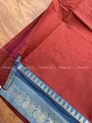 T330 Maroon Chettinad Cotton Kurta Set (Top-Dupatta)