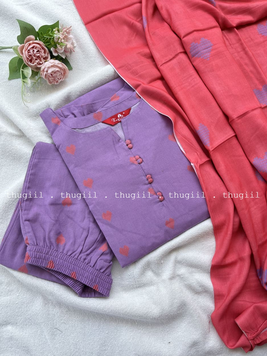 T265 Ready To Dispatch - Lavender Love Kurta Set