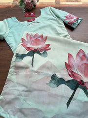 T311 Lotus Mist Kurta Set (Top-Dupatta)