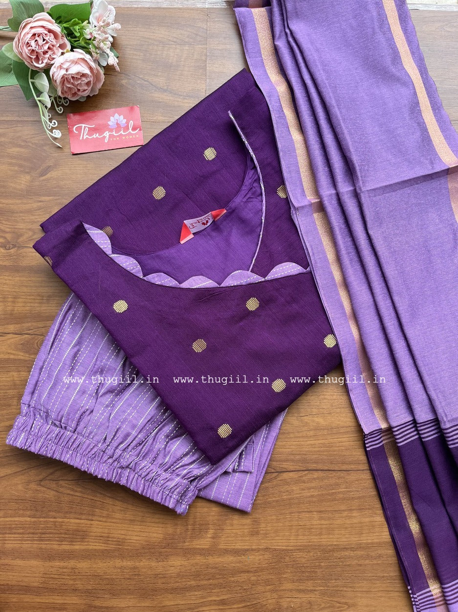 T305 Violet Grace Kurta Set (Pre order 30-40 days)