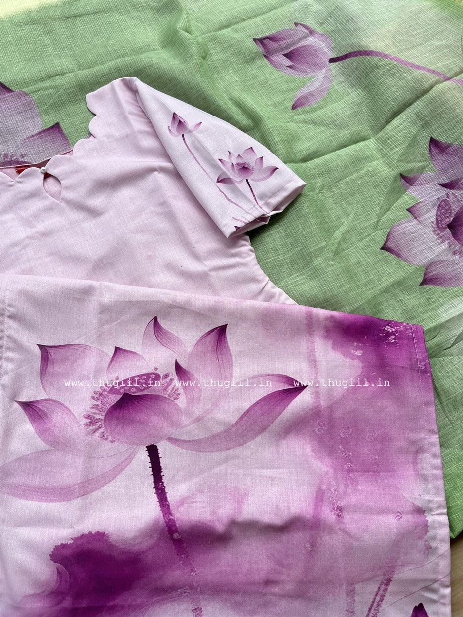 T303 Varnika Lotus Mist Kurta Set (Top-Dupatta)