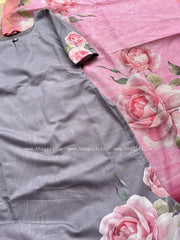 T304 Gulabi Grey Kurta Set (Top-Dupatta)