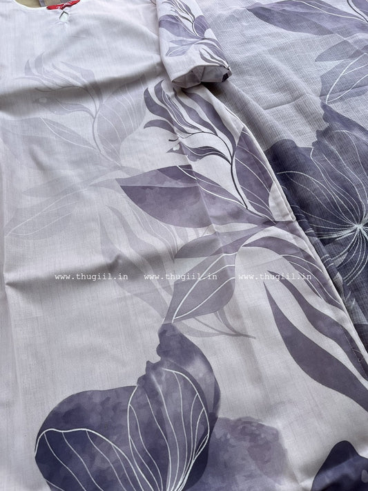 T320 Moonmist Linen Kurta Set (Top-Dupatta)