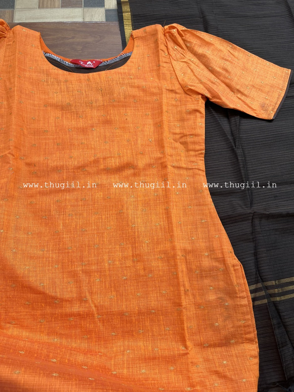 T316  Coffee Edit Kurta Set (Top-Dupatta)