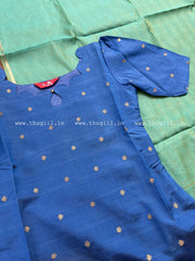 T317  Royal Blue Silk Kurta Set (Top-Dupatta)