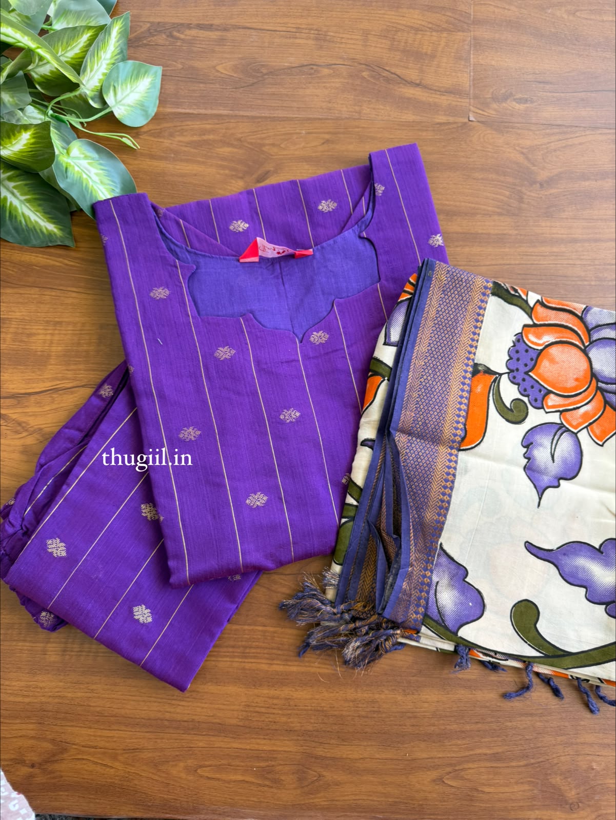 T544 Thamarai (Violet) - Kurta Set