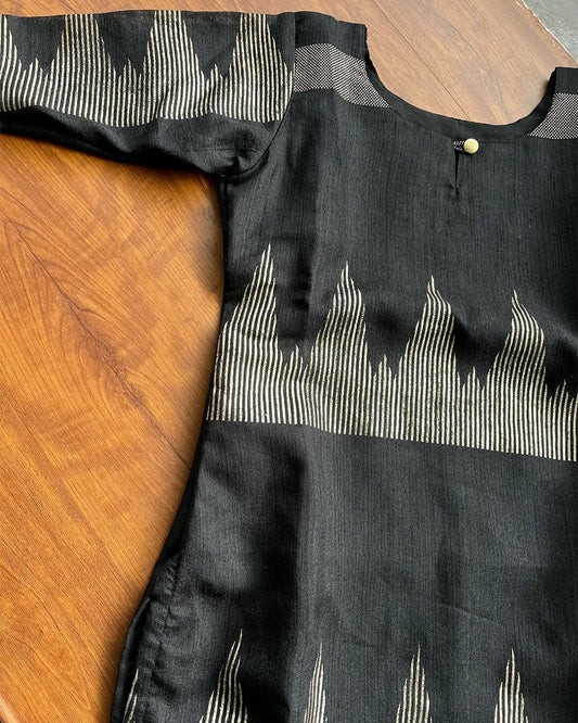 T227 Black Beauty Silk Kurta