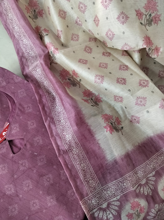 AS166 Chanderi Kurta Set (Top Dupatta)