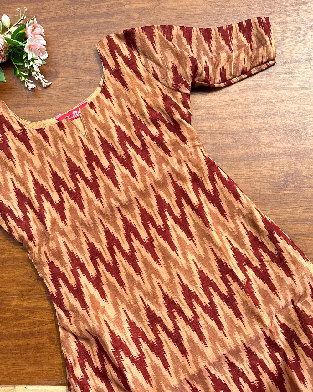 T215 Maroon Chanderi Kurta