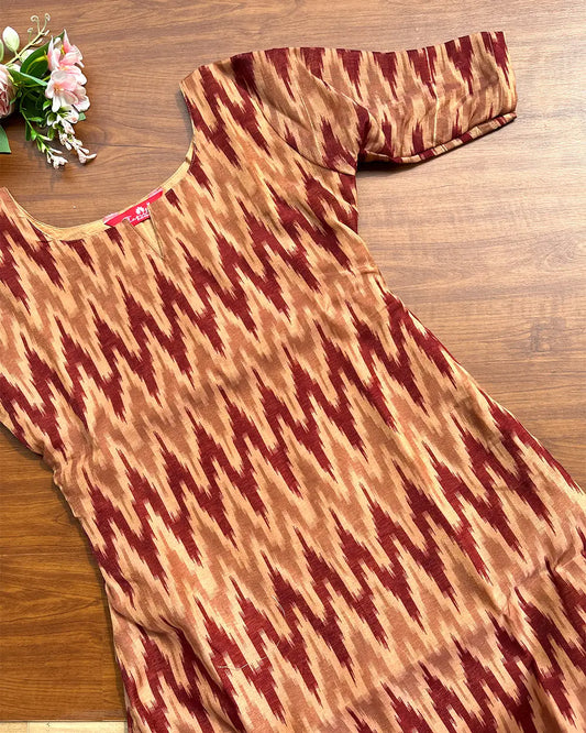 T215 Maroon Chanderi Kurta