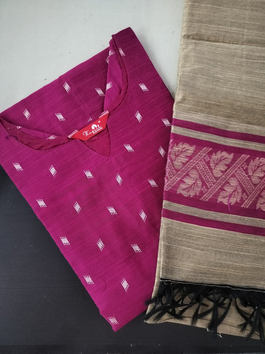 AS167 Raw Silk Kurta Set (Top Dupatta)