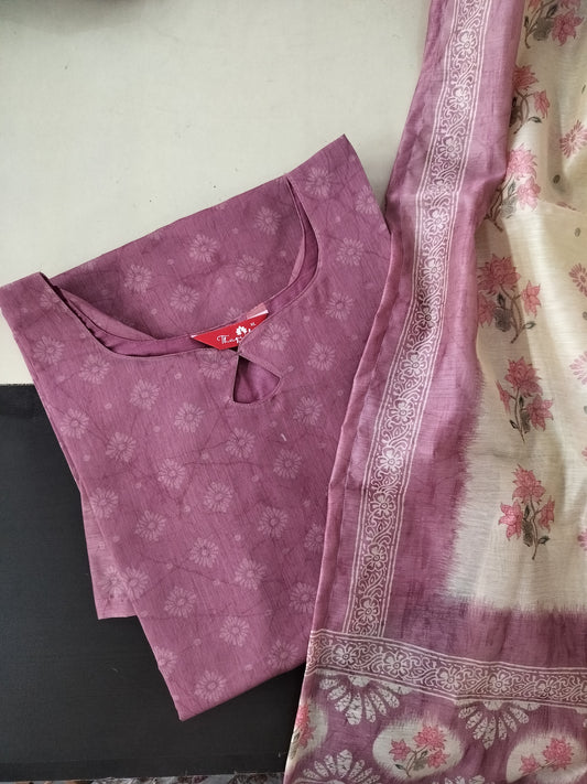 AS166 Chanderi Kurta Set (Top Dupatta)