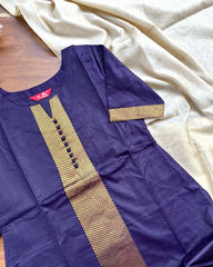 T232 Ready to Dispatch - Dark Violet Handloom Cotton Kurta Set