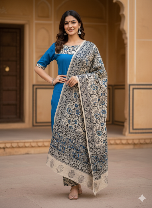 T180 Kalamkari Cotton Kurta Set