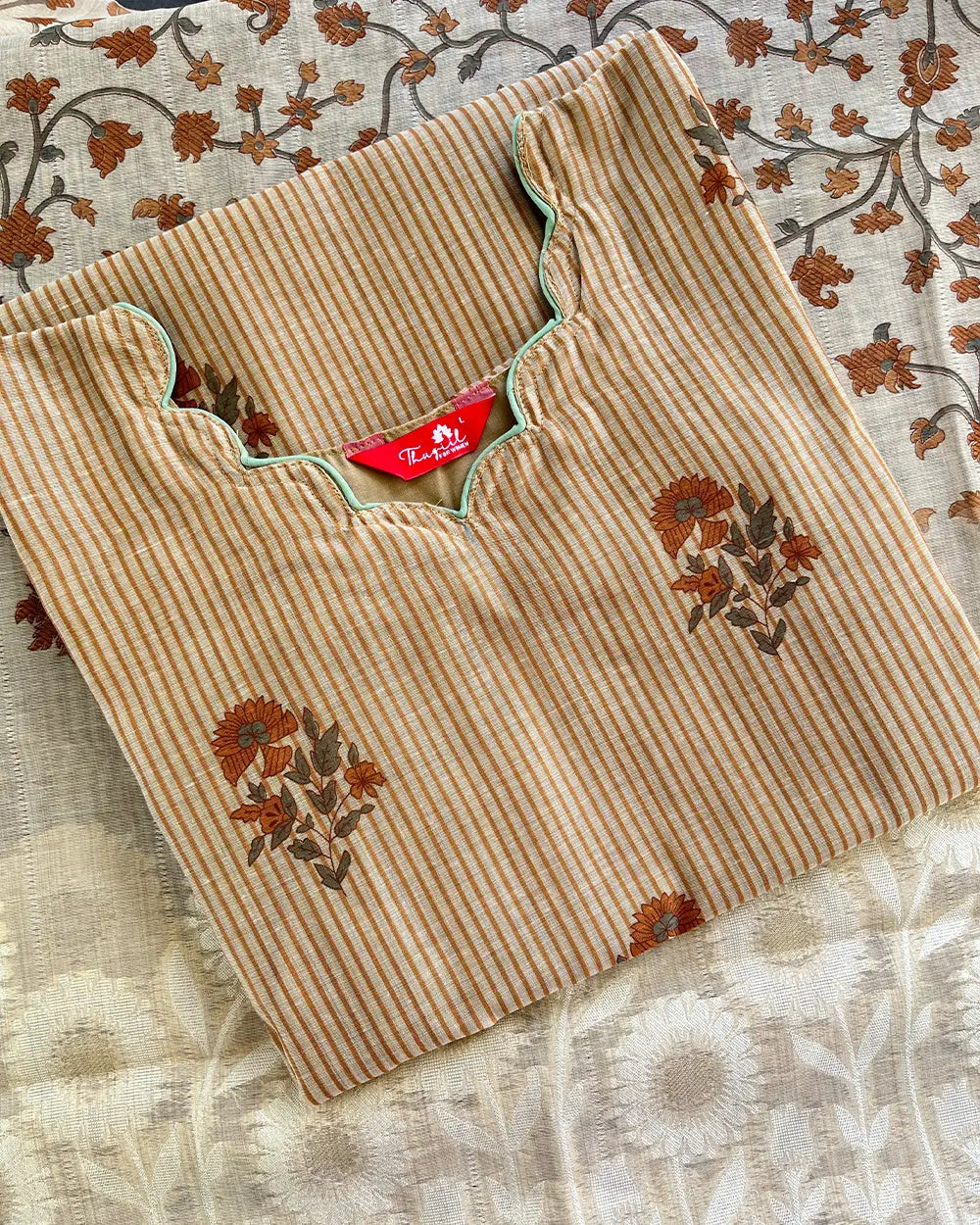 T081 Luxe - Mustard Chanderi Jecard Kurta Set