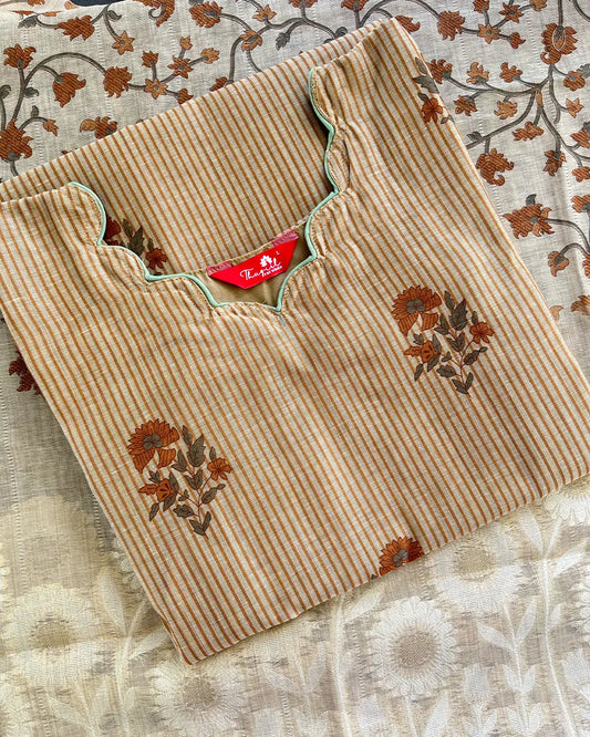 T081 Luxe - Mustard Chanderi Jecard Kurta Set