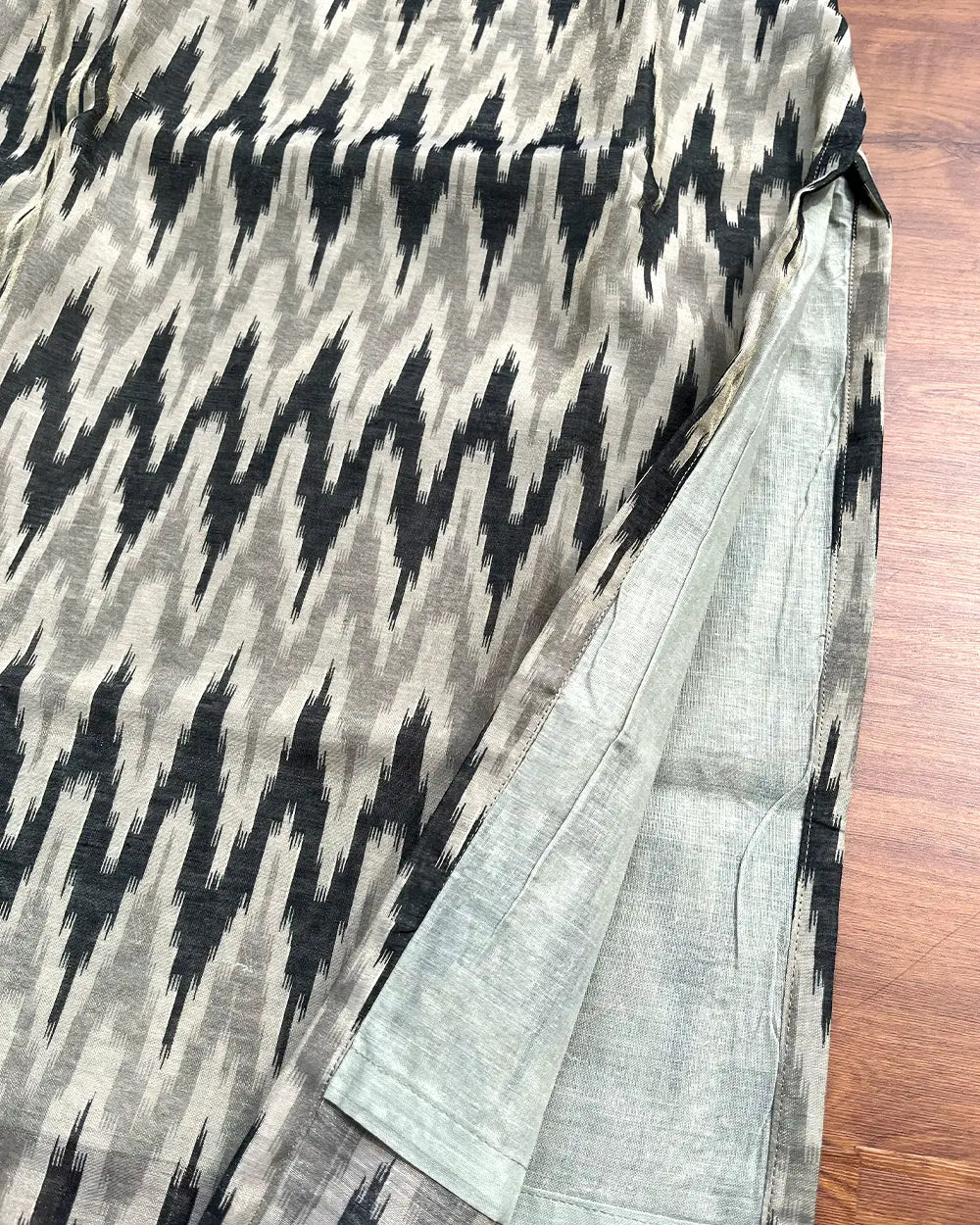 T214 Grey Chanderi Kurta