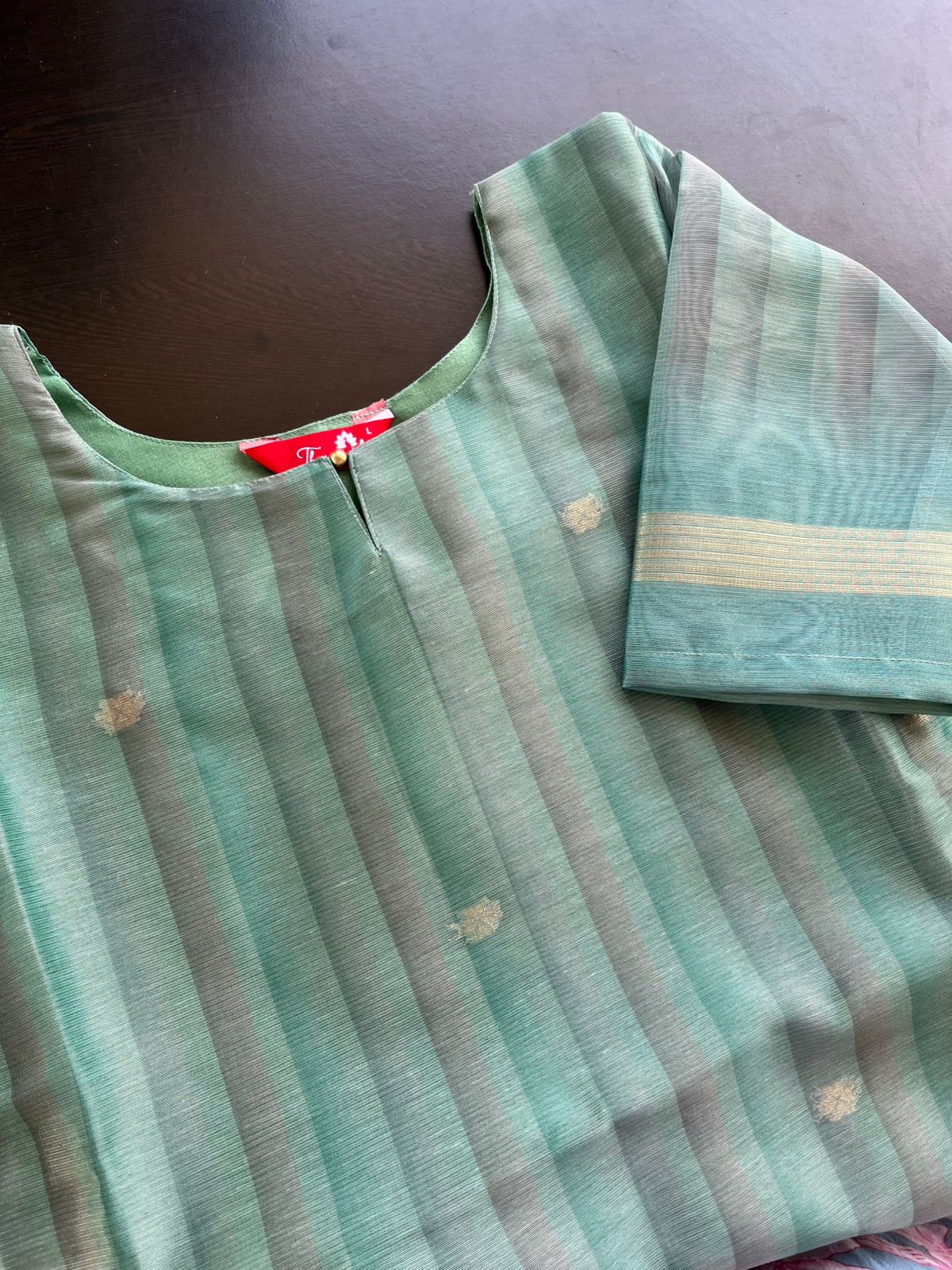 T077 Turquoise Soft Tissue Silk Kurta Set